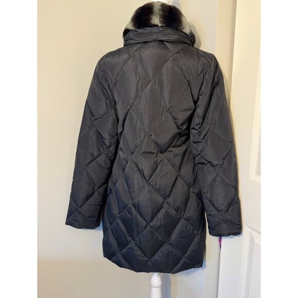 Belle Fare Kleve Puffer Coat Rabbit Fur Goose Down Stadium Coat Size S - Picture 8 of 13